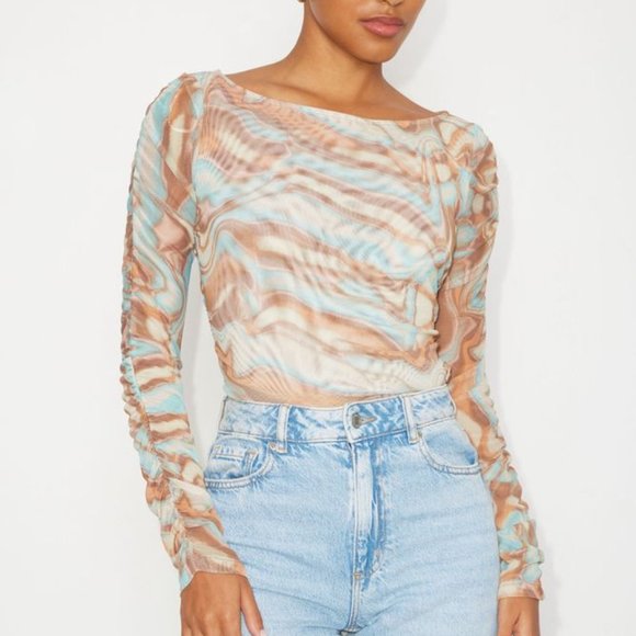 Long Sleeve Mesh Top - Picture 4 of 4